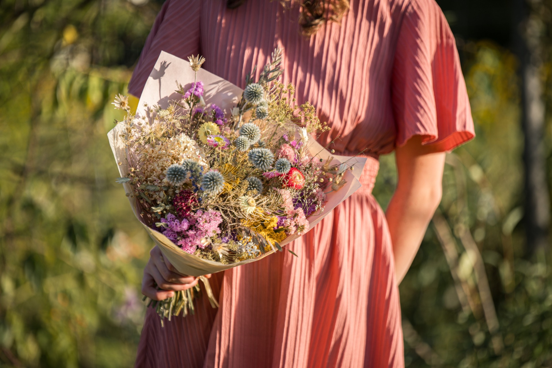 kytice ze sušených květin střední